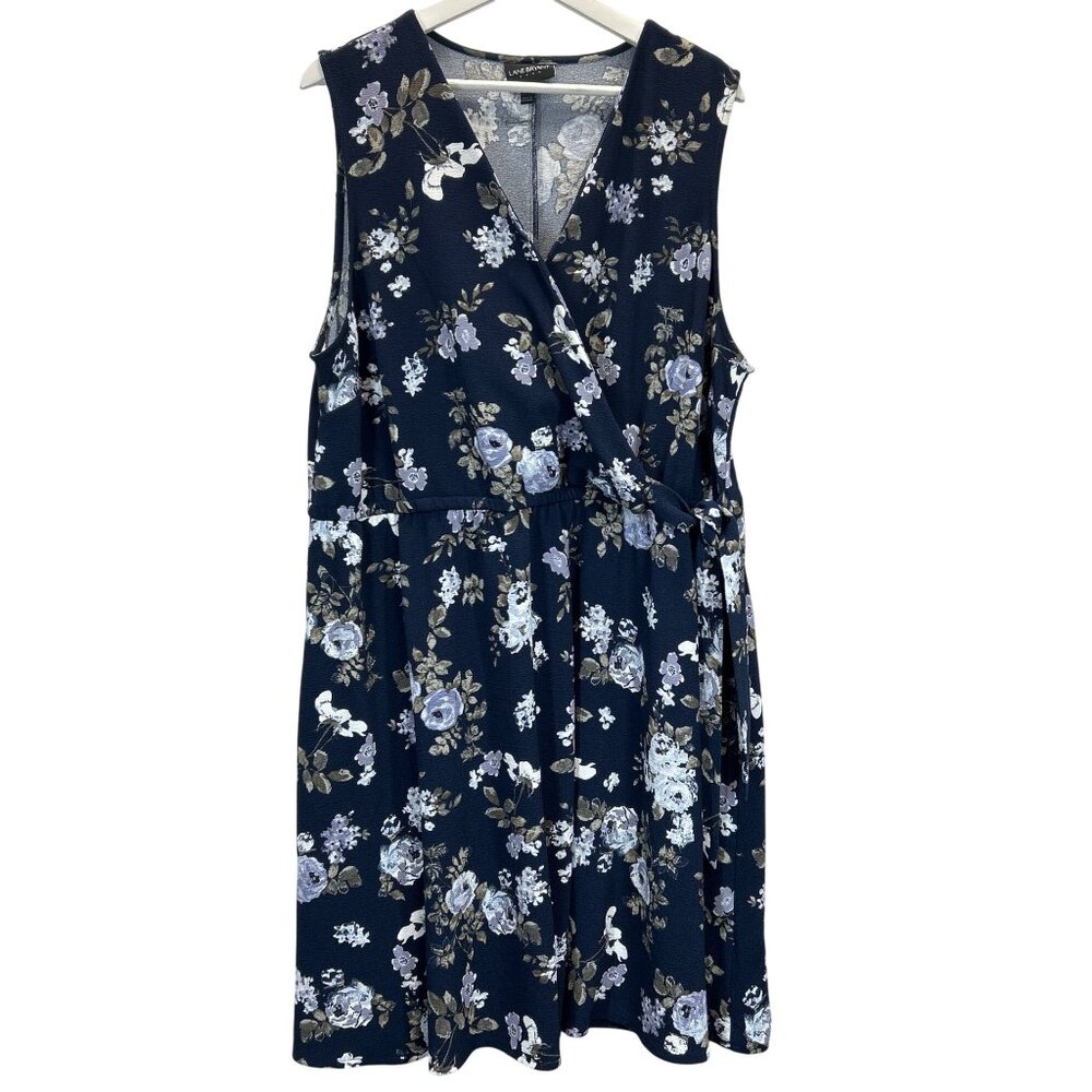 Lane Bryant Dress Womens 18/20 Plus Navy Sleeveless Floral‎ Wrap